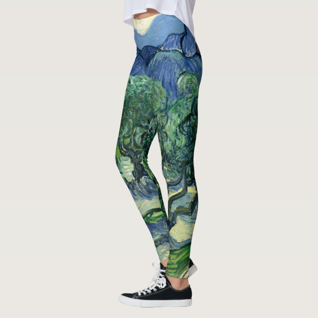 Van Gogh The Olive Trees Landscape Painting Leggings (Left)