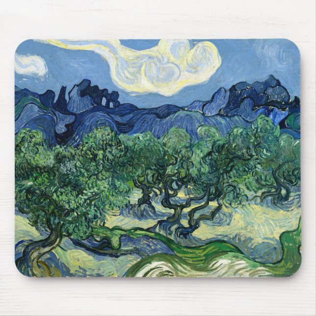 Van Gogh The Olive Trees Landscape Painting Mouse Mat (Front)