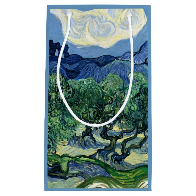 Van Gogh The Olive Trees Landscape Painting Small Gift Bag (Front)