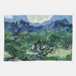 Van Gogh The Olive Trees Landscape Painting Tea Towel