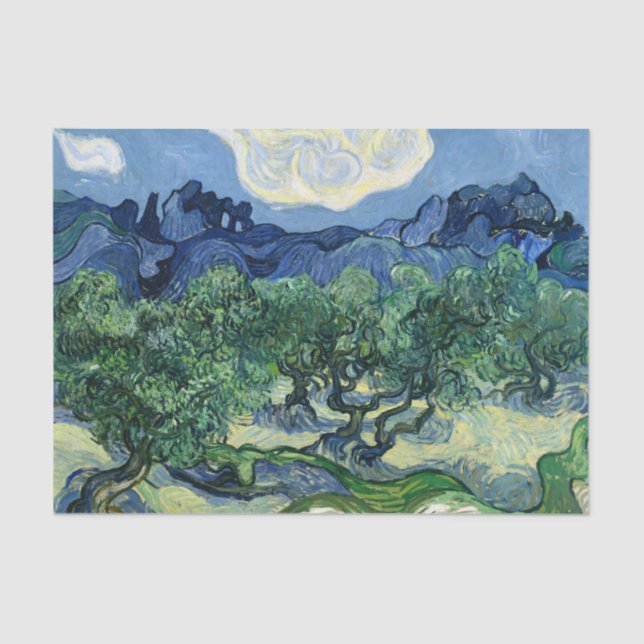 Van Gogh The Olive Trees Landscape Painting Tissue Paper (Front)