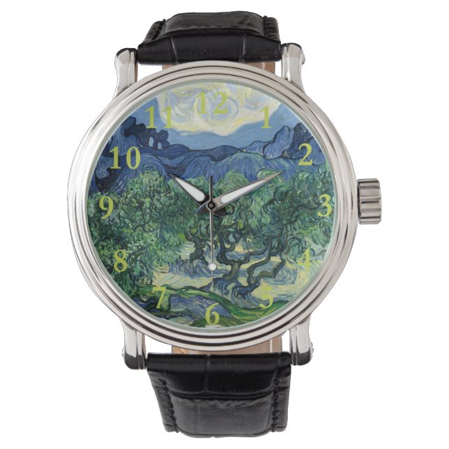 Van Gogh The Olive Trees Landscape Painting Watch (Front)