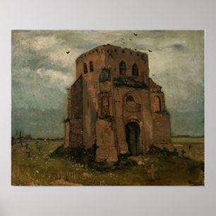 Van Gogh - The Peasants' Churchyard', Old Church Poster