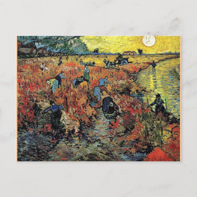 Van Gogh - The Red Vineyard Postcard (Front)
