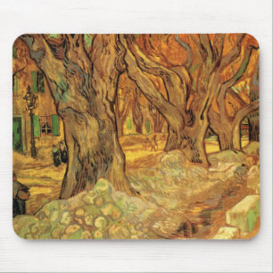Van Gogh The Road Menders, Vintage Fine Art Mouse Mat