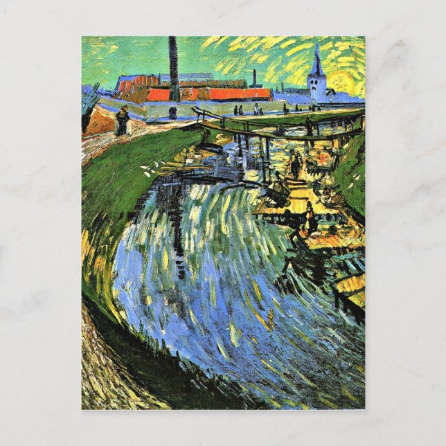 Van Gogh - The Roubine du Roi Canal w/Washerwomen Postcard (Front)