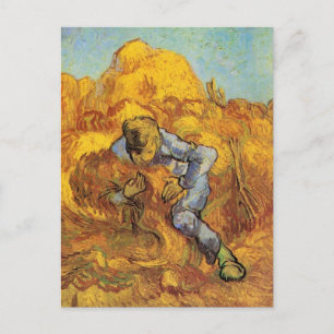 Van Gogh, The Sheaf Binder, Vintage Impressionism Postcard