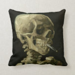 Van Gogh The smoking skull throw cushion<br><div class="desc">Van Gogh The smoking skull  -throw cushion</div>