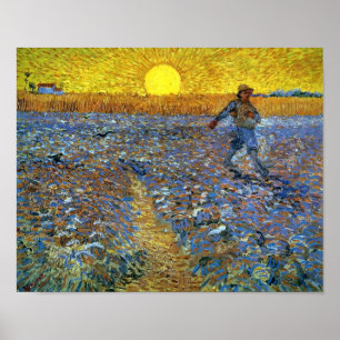 Van Gogh - The Sower (Sower with Setting Sun) Poster