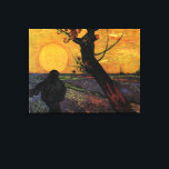 Van Gogh; The Sower, Vintage Peasant Farmer Canvas Print<br><div class="desc">The Sower by Vincent van Gogh is a vintage fine art post impressionism daily life portrait painting featuring a peasant farmer planting seeds in the fields on his farm at sunrise. About the artist: Vincent Willem van Gogh was a Post Impressionist painter whose work was most noteable for its rough...</div>