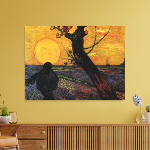 Van Gogh; The Sower, Vintage Peasant Farmer Canvas Print
