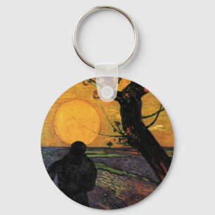 Van Gogh; The Sower, Vintage Peasant Farmer Key Ring