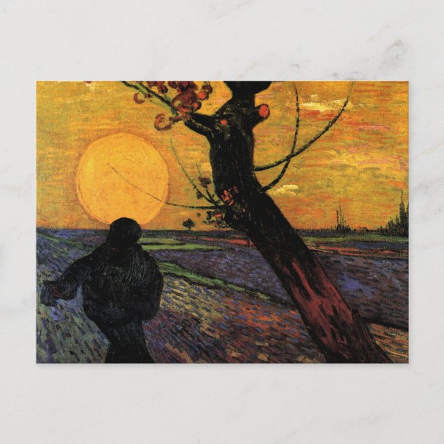 Van Gogh; The Sower, Vintage Peasant Farmer Postcard (Front)