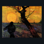 Van Gogh; The Sower, Vintage Peasant Farmer Poster<br><div class="desc">The Sower by Vincent van Gogh is a vintage fine art post impressionism daily life portrait painting featuring a peasant farmer planting seeds in the fields on his farm at sunrise. About the artist: Vincent Willem van Gogh was a Post Impressionist painter whose work was most noteable for its rough...</div>