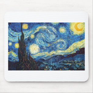 van gogh the starry night 1889 Vintage Art Mouse Mat