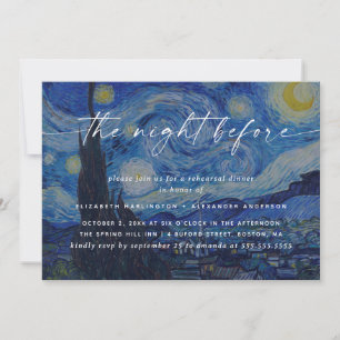 Van Gogh The Starry Night Art Rehearsal Dinner Invitation
