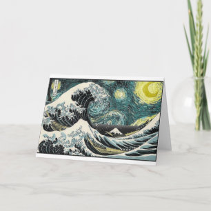 Van Gogh The Starry Night — Hokusai The Great Wave Card