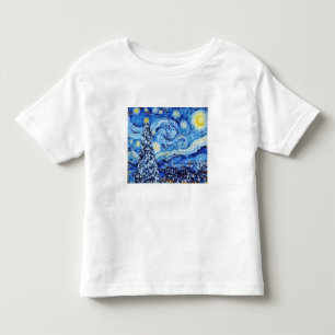 Van Gogh - The Starry Night - White Christmas Art Toddler T-Shirt
