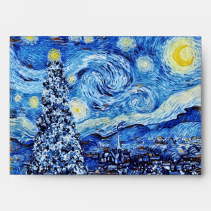 Van Gogh - The Starry Night - White Christmas Enve Envelope