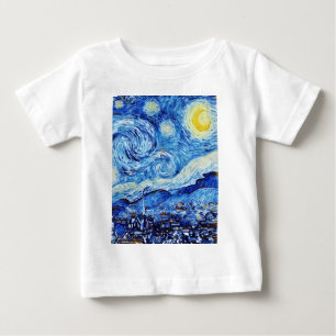 Van Gogh - The Starry Night - White Christmas Post Baby T-Shirt