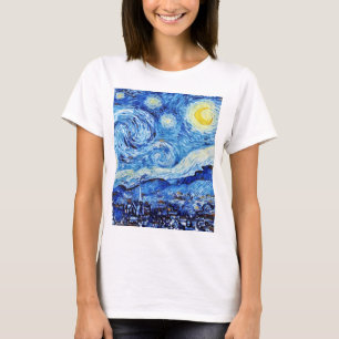 Van Gogh - The Starry Night - White Christmas Post T-Shirt