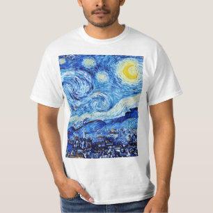Van Gogh - The Starry Night - White Christmas Post T-Shirt
