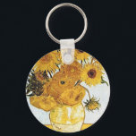 Van Gogh The Vase with 12 Sunflowers Keychain<br><div class="desc">Sunflowers keychain</div>