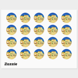 Van Gogh, The Yellow House,  Classic Round Sticker