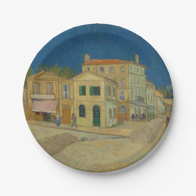 Van Gogh The Yellow House Paper Plate (Front)