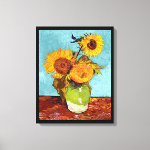 Van Gogh - Three Sunflowers In A Vase - Fine Art Canvas Print
