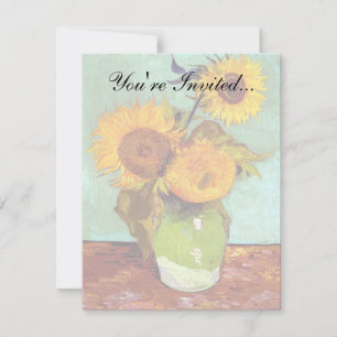 Van Gogh - Three Sunflowers In A Vase - Fine Art Invitation