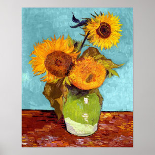 Van Gogh - Three Sunflowers In A Vase - Fine Art Poster