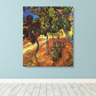 Van Gogh Trees in the Garden, Saint Paul Hospital Canvas Print