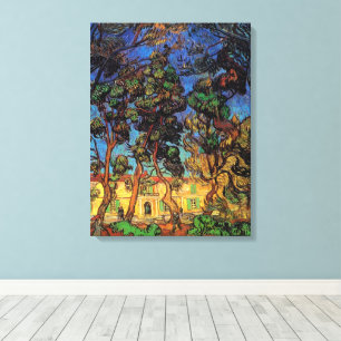 Van Gogh Trees in the Garden, Saint Paul Hospital Canvas Print