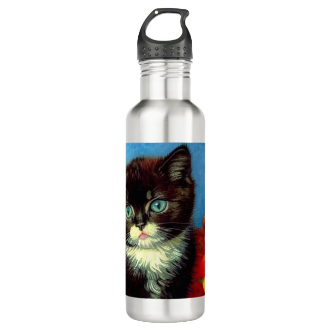 Van Gogh Tuxedo Cat  710 Ml Water Bottle (Front)