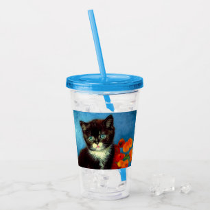 Van Gogh Tuxedo Cat Acrylic Tumbler