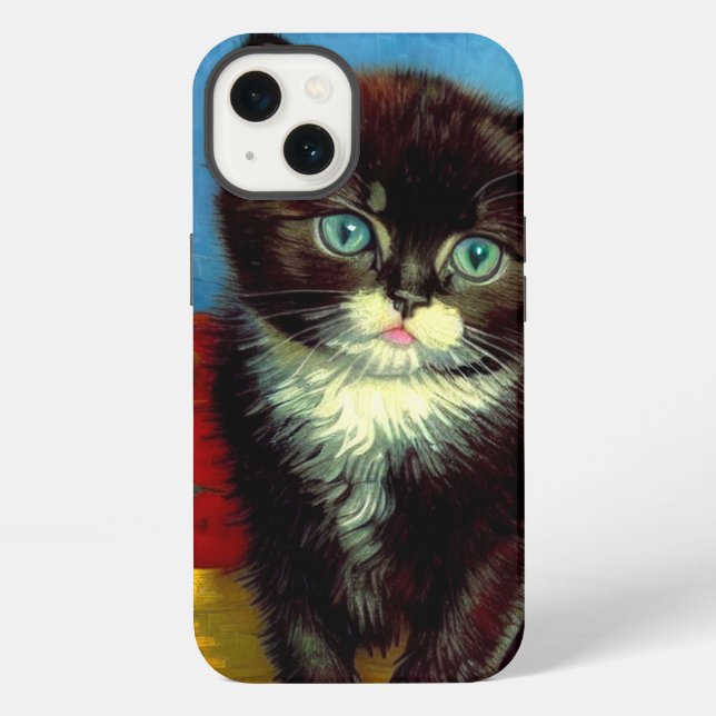 Van Gogh Tuxedo Cat  iPhone Case (Back)