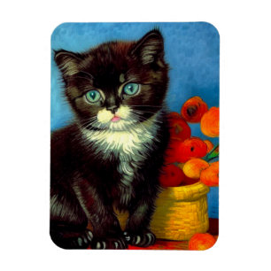 Van Gogh Tuxedo Cat  Magnet
