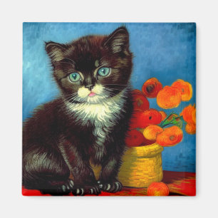 Van Gogh Tuxedo Cat  Magnet