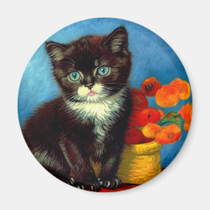 Van Gogh Tuxedo Cat Magnet