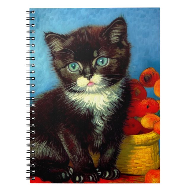 Van Gogh Tuxedo Cat  Notebook (Front)