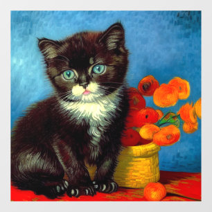 Van Gogh Tuxedo Cat Window Cling