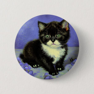 Van Gogh Tuxedo Kitten 6 Cm Round Badge