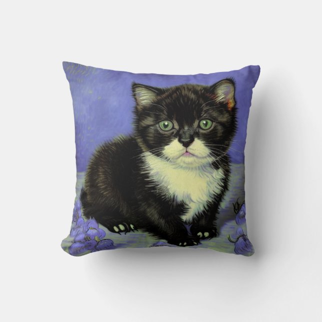 Van Gogh Tuxedo Kitten Cushion (Front)