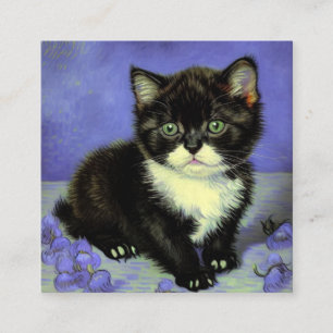Van Gogh Tuxedo Kitten Enclosure Card