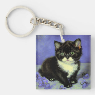 Van Gogh Tuxedo Kitten Key Ring