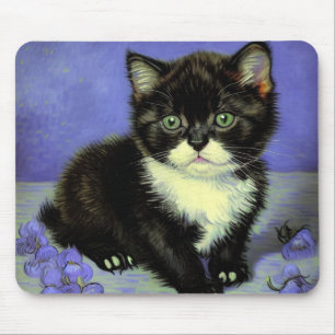Van Gogh Tuxedo Kitten Mouse Mat