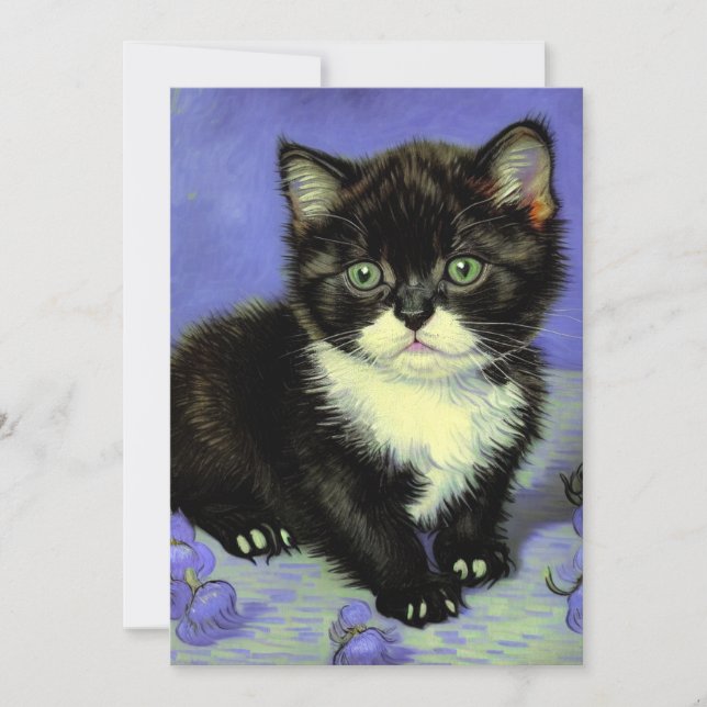 Van Gogh Tuxedo Kitten Save The Date (Front)