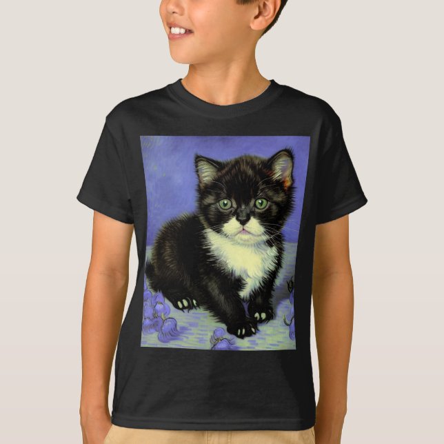 Van Gogh Tuxedo Kitten T-Shirt (Front)