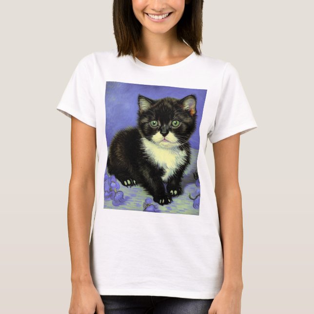 Van Gogh Tuxedo Kitten T-Shirt (Front)